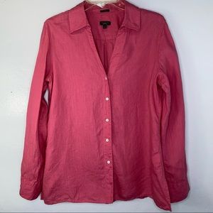 Dusty rose Talbots Irish linen blouse 14